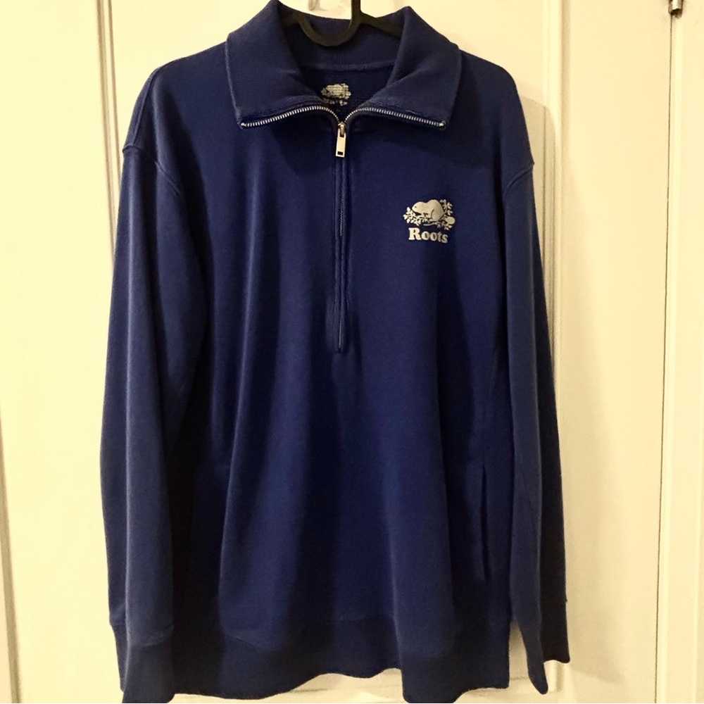 Roots Blue Half-Zip Sweatshirt🏃‍♀️